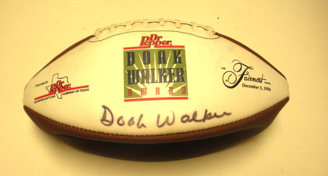 Signed Wilson Football Doak Walker SMU Mustangs Heisman Inscription With COA (1 of 1)