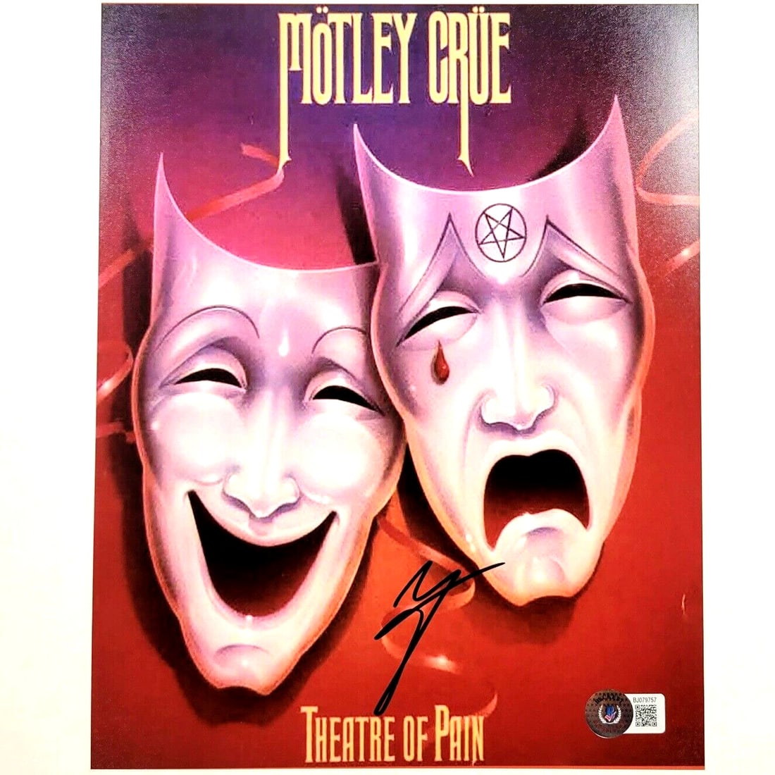 Vince Neil autographed 8x10 Theatre of Pain photo Beckett authenticated (1 of 2)
