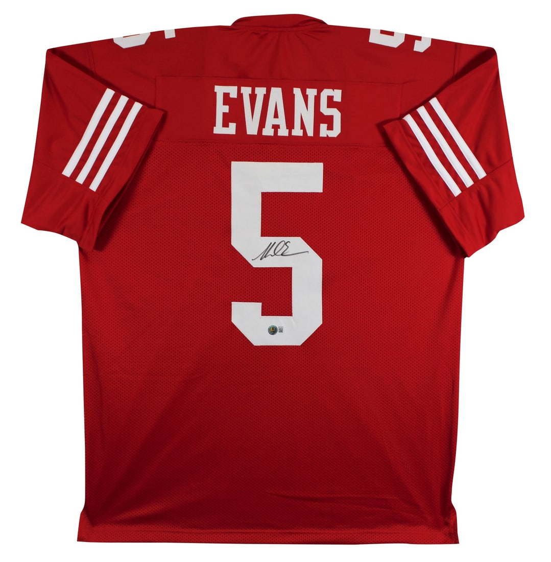 Beckett Witnessed Mike Evans Signed Red Custom Jersey BAS (1 of 3)