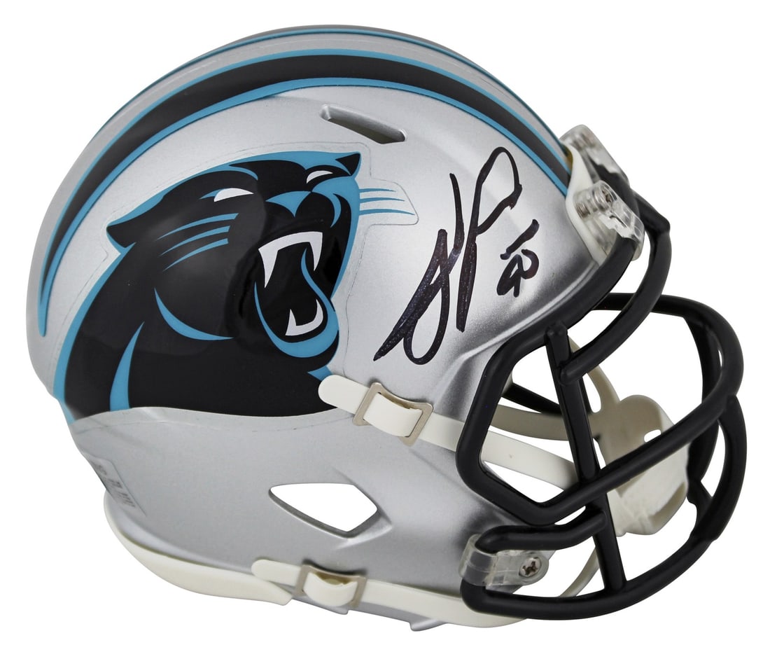 Julius Peppers Signed Carolina Panthers Speed Mini Helmet Beckett Witnessed (1 of 2)