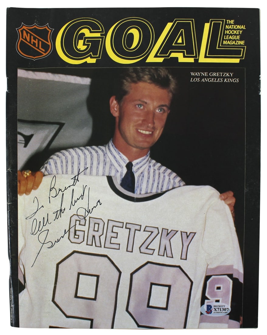 Gordie Howe Signed NHL Goal Magazine Detroit Red Wings BAS Authenticated: Gordie Howe Signed NHL Goal Magazine Detroit Red Wings BAS Authenticated This original NHL Goal Magazine features a personal inscription "To Brent, All The Best" and has been authentically signed by t