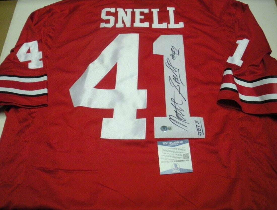 Nike Jersey Autographed by Matt Snell with Beckett COA Ohio State Buckeyes (1 of 2)