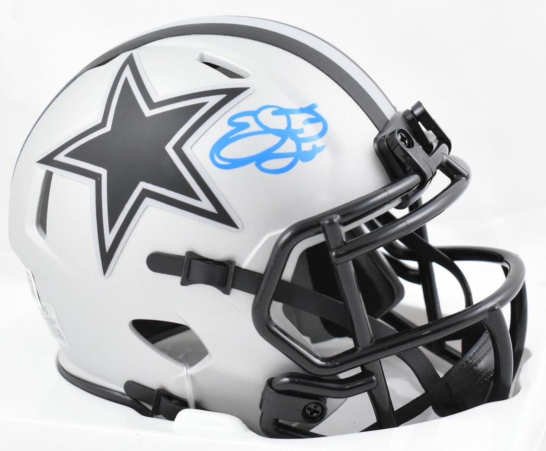 Dallas Cowboys Rave Speed Mini Helmet signed by Emmitt Smith Beckett Holo: Dallas Cowboys Rave Speed Mini Helmet signed by Emmitt Smith Beckett Holo Autographed Dallas Cowboys Rave Speed mini helmet signed by Emmitt Smith. This pre-owned collectible includes a Beckett Witnes