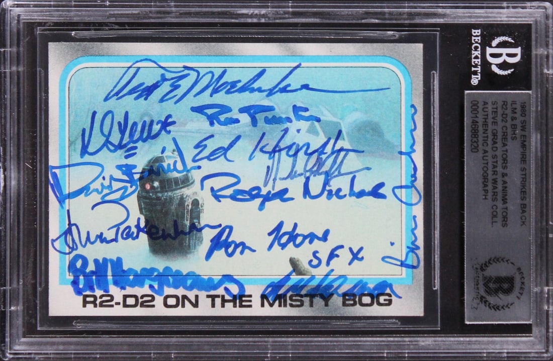 Star Wars ESB #245 signed card Beckett slabbed Archer Hargreaves and 10 others (1 of 2)