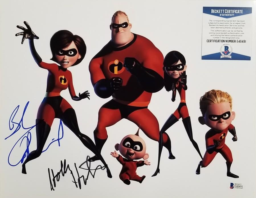 Incredibles 2 Bob Odenkirk Signed 11x14 Photo Beckett Authenticated: Incredibles 2 Bob Odenkirk Signed 11x14 Photo Beckett Authenticated This original 11x14 photograph from the animated film "Incredibles 2" features the authentic signatures of Bob Odenkirk and Holly Hu