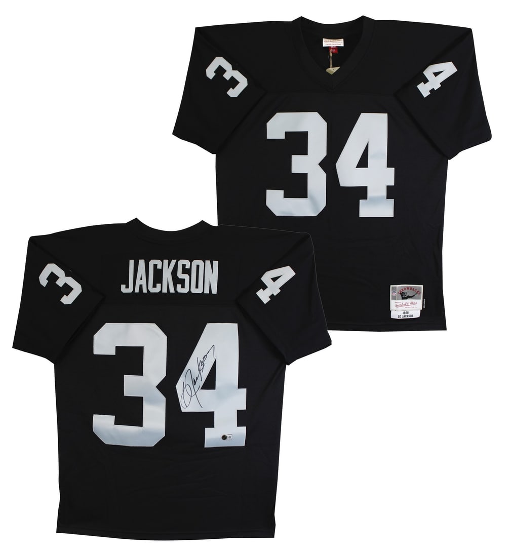 Bo Jackson signed Raiders black Mitchell and Ness jersey BAS witnessed (1 of 6)