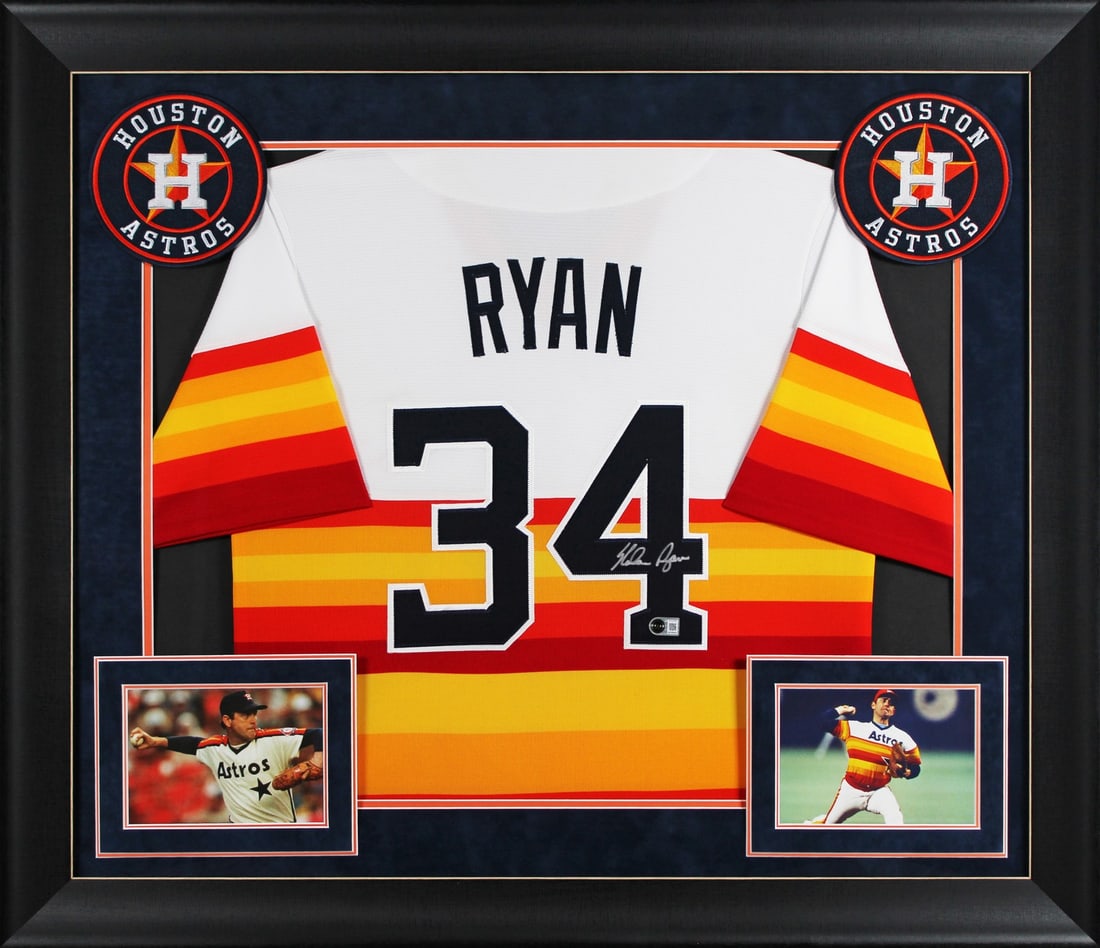 Framed Houston Astros Nolan Ryan Signed Nike Cooperstown Jersey Beckett (1 of 2)