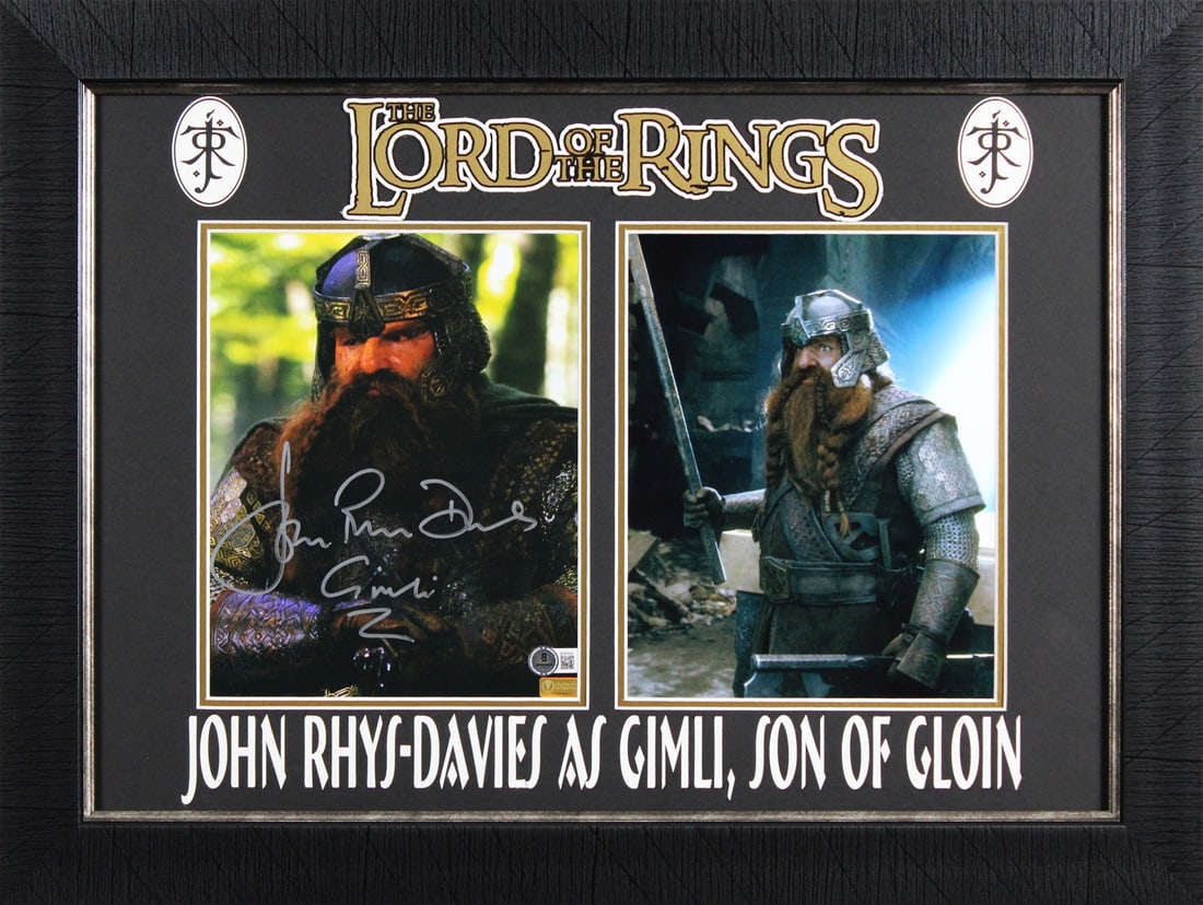 John Rhys-Davies Signed Lord of the Rings 8x10 Framed Photo BAS: John Rhys-Davies Signed Lord of the Rings 8x10 Framed Photo BAS This stunning framed photograph features the iconic John Rhys-Davies, known for his role in the Lord of the Rings series. Personally sig