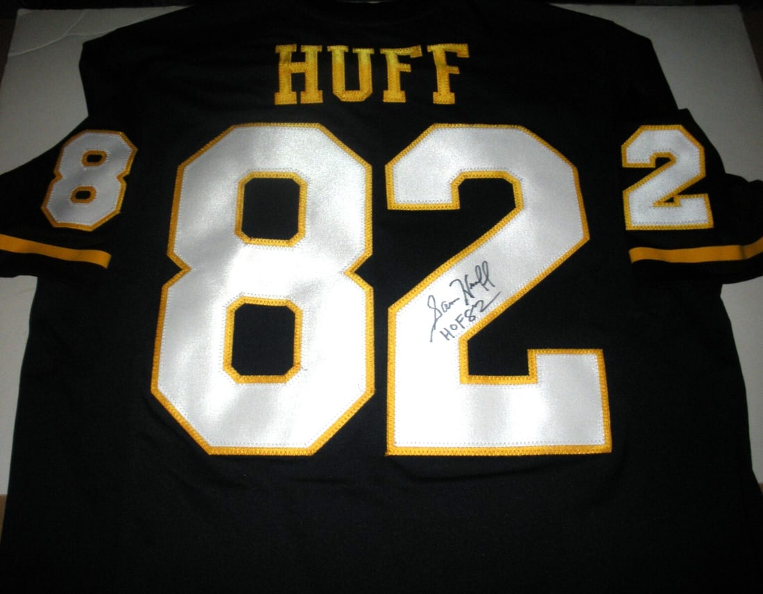 Nike West Virginia Mountaineers jersey signed by Sam Huff with COA (1 of 2)
