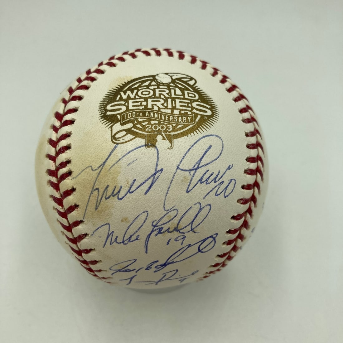 Team Signed 2003 Florida Marlins World Series Baseball JSA COA (1 of 11)