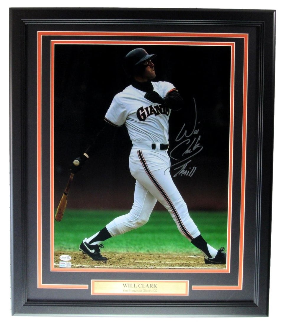 Framed Will Clark Giants 16x20 Photo Signed Inscribed Thrill JSA (1 of 4)