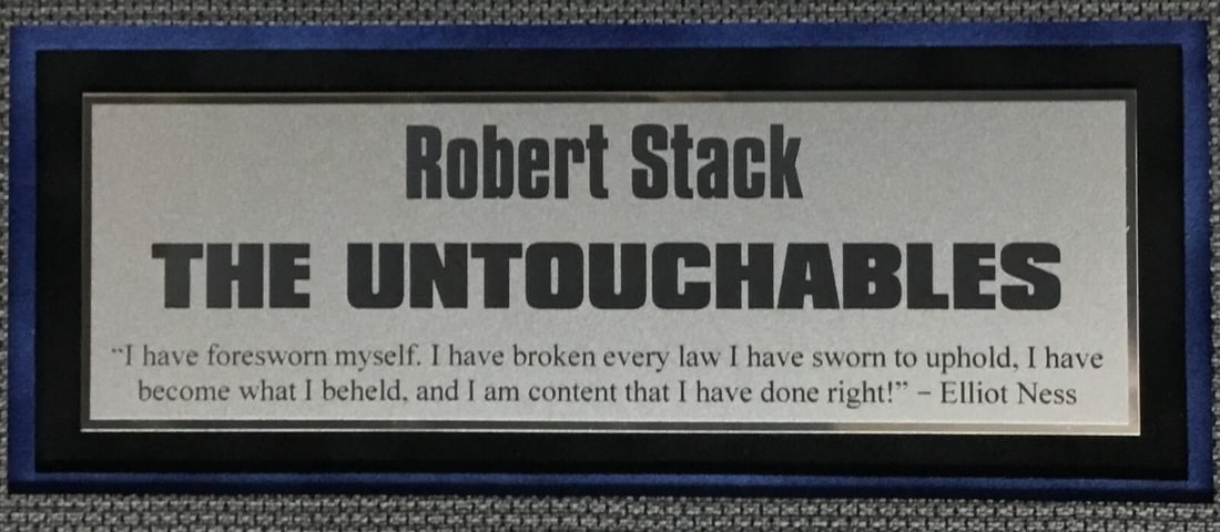 Robert Stack Signed Custom Framed Display JSA Authenticated 23 x 13 - 5