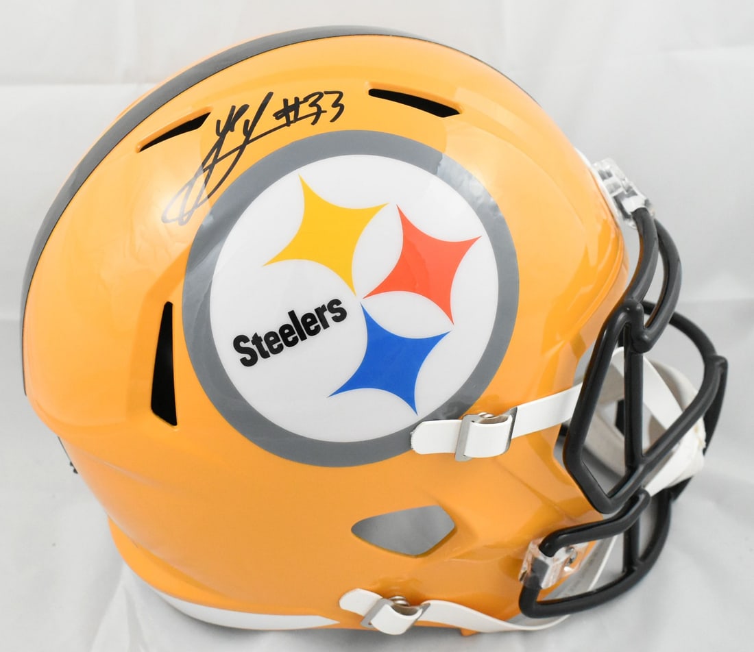 Beckett Holo Autographed Jack Sawyer Steelers Full Size Speed Helmet: Beckett Holo Autographed Jack Sawyer Steelers Full Size Speed Helmet Pre-owned full-size Gold Speed helmet signed by Jack Sawyer. Made in the United States. Specifications Item Type: Full-size helmet 