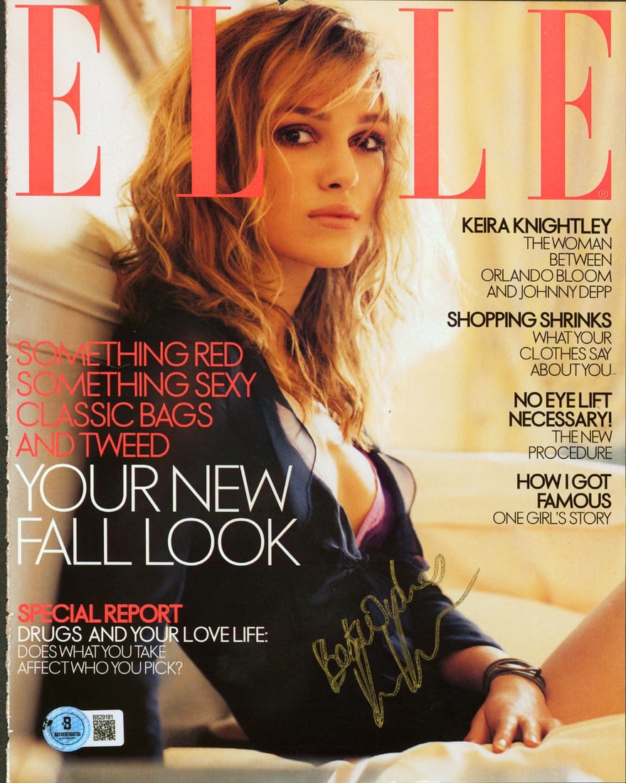 Keira Knightley signed Elle August 2003 cover Beckett authenticated (1 of 2)