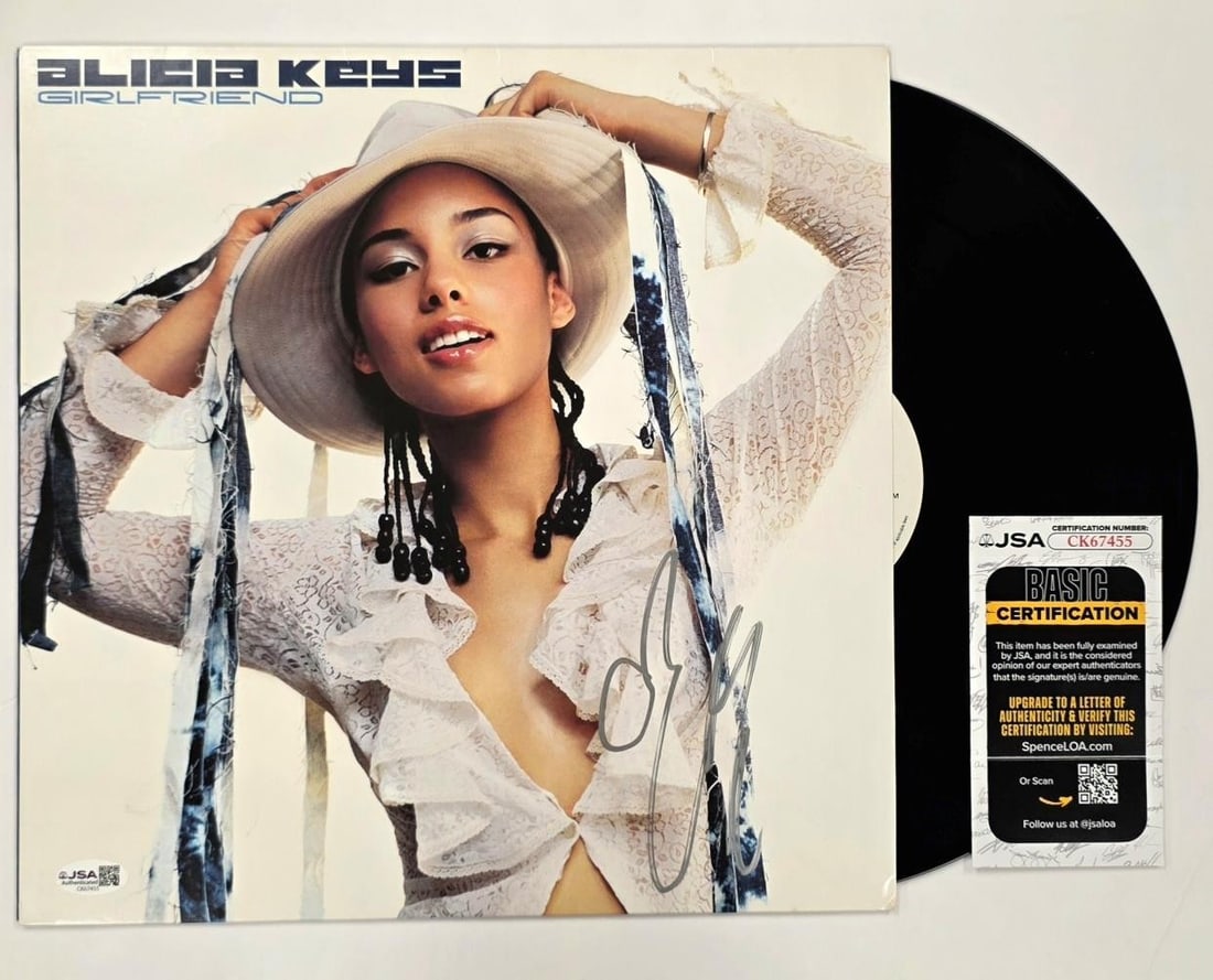 Signed Alicia Keys Girlfriend vinyl LP cover JSA (1 of 4)