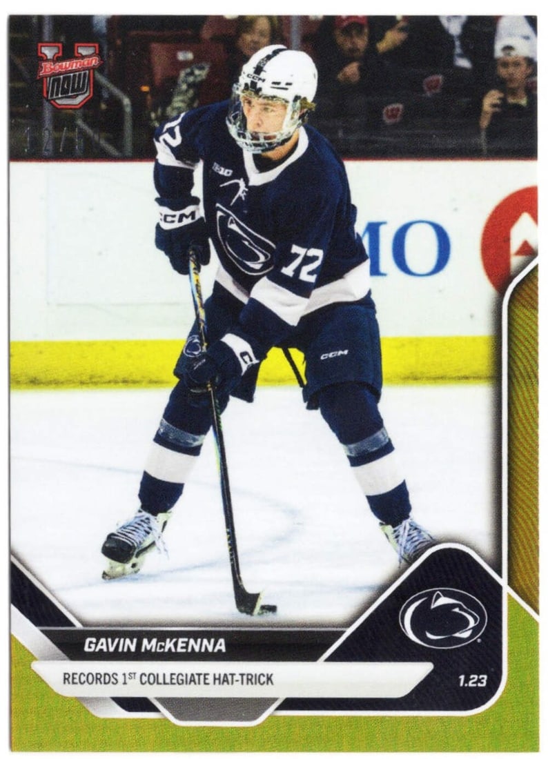 Gavin McKenna 2025 Gold Foil Rookie Hockey Card Bowman U Now #3 Serial 50 (1 of 2)