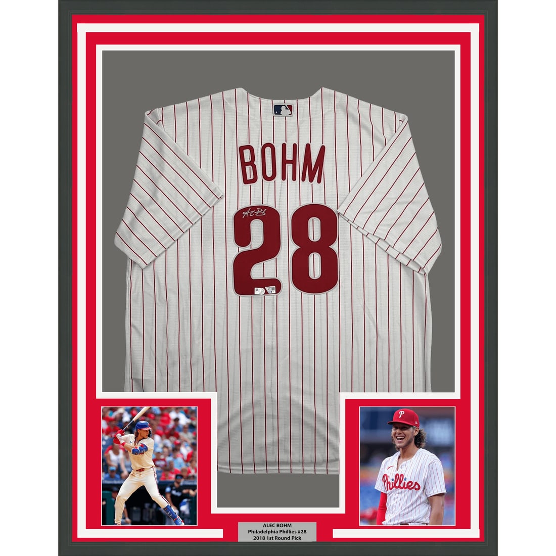 Alec Bohm signed Phillies jersey framed 35x39 Fanatics Authentic MLB COA (1 of 2)