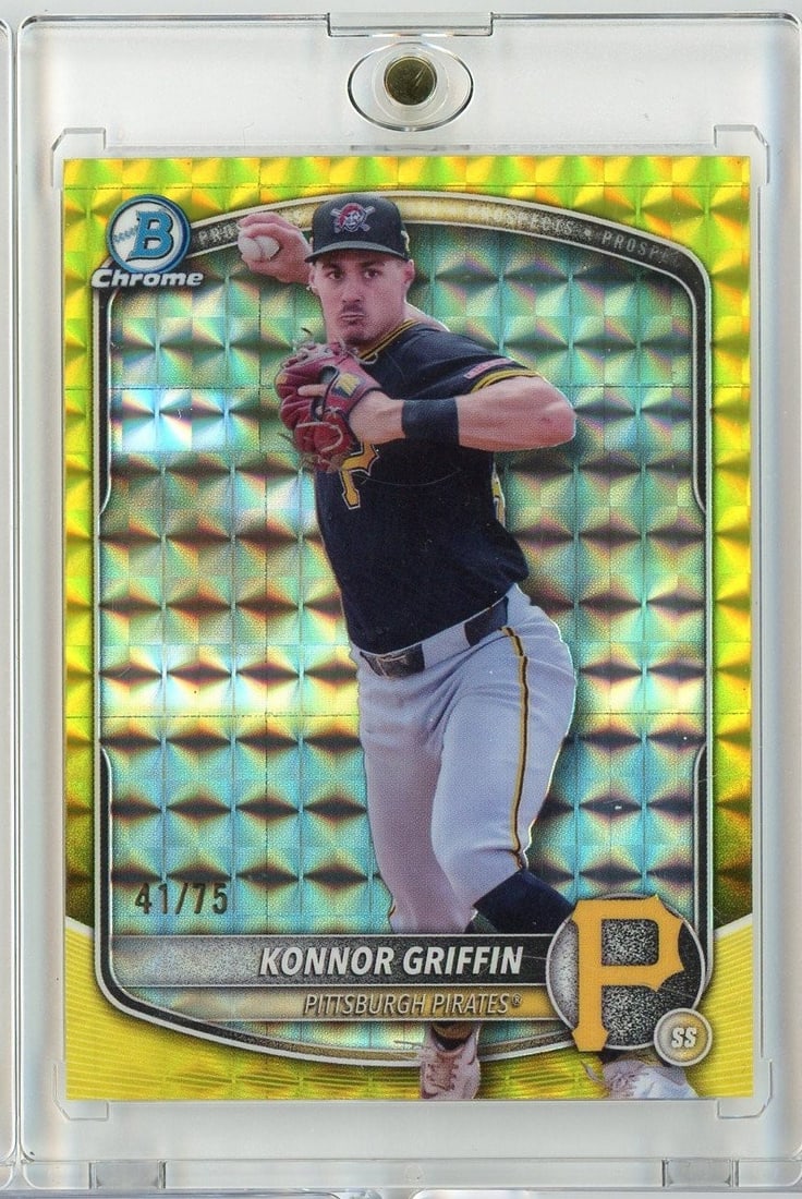 Konnor Griffin 2025 Bowman Chrome BDC102 Yellow Geometric /75 Rookie Card (1 of 2)