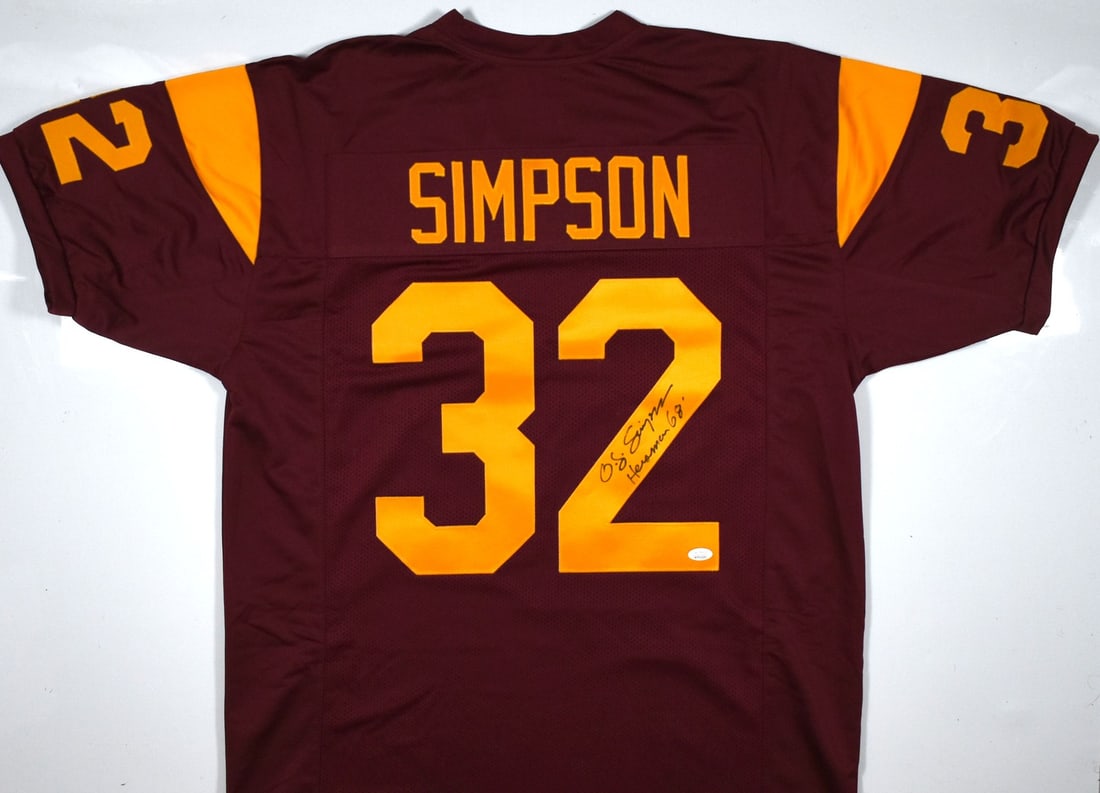 OJ Simpson signed USC Cardinal college jersey with Heisman JSA (1 of 3)