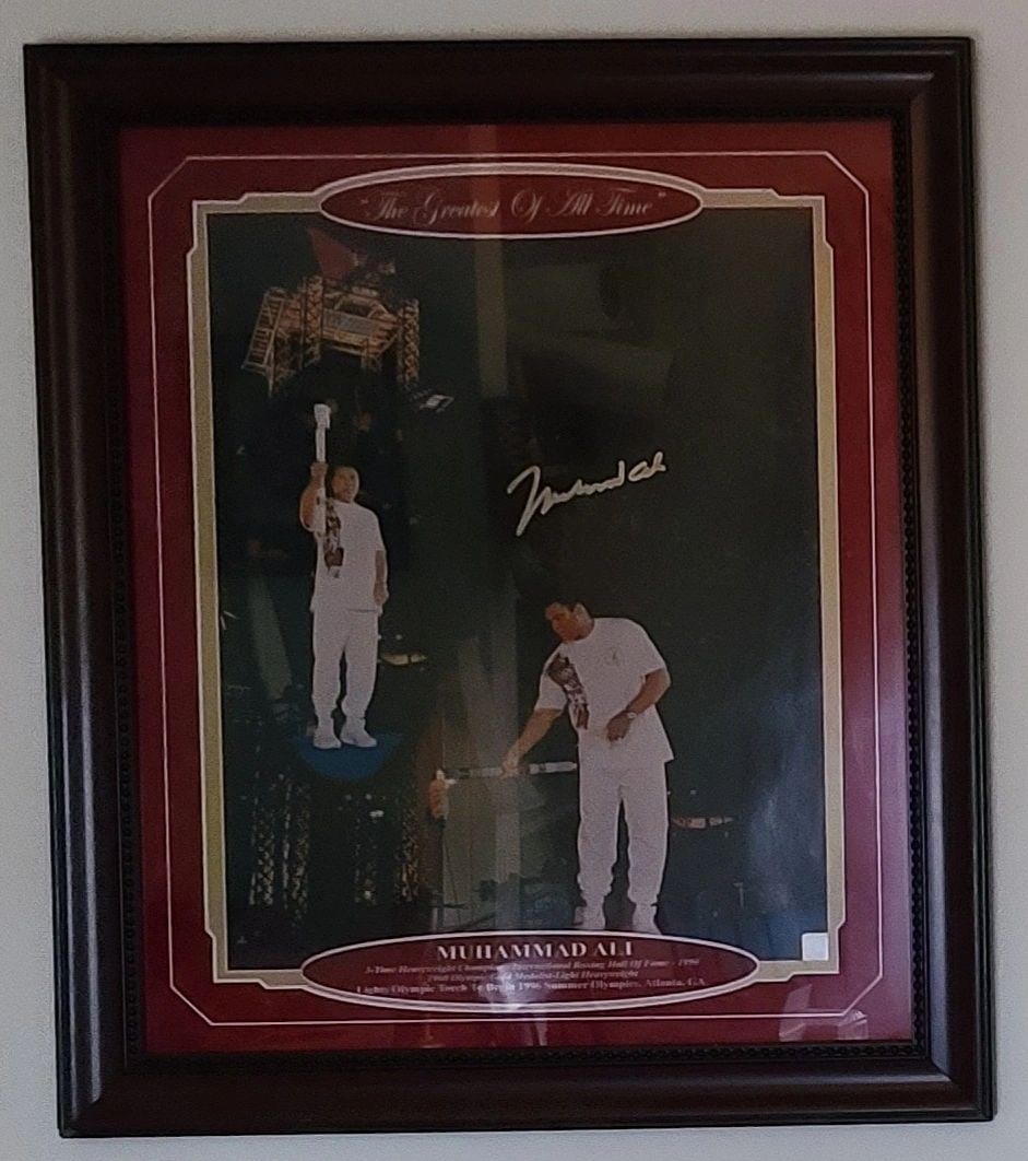 Framed 28x24 Muhammad Ali Olympics Poster Signed JSA LOA COA (1 of 8)