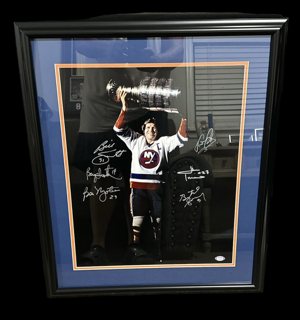 New York Islanders 16x20 photo signed by Potvin Smith Tonelli Trottier Nystrom Goring JSA (1 of 3)