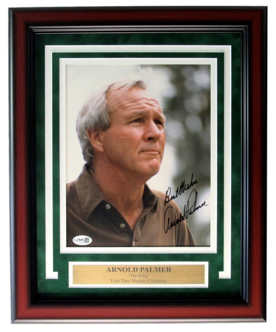 Framed 8x10 Arnold Palmer autographed inscribed golf photo JSA authenticated (1 of 3)