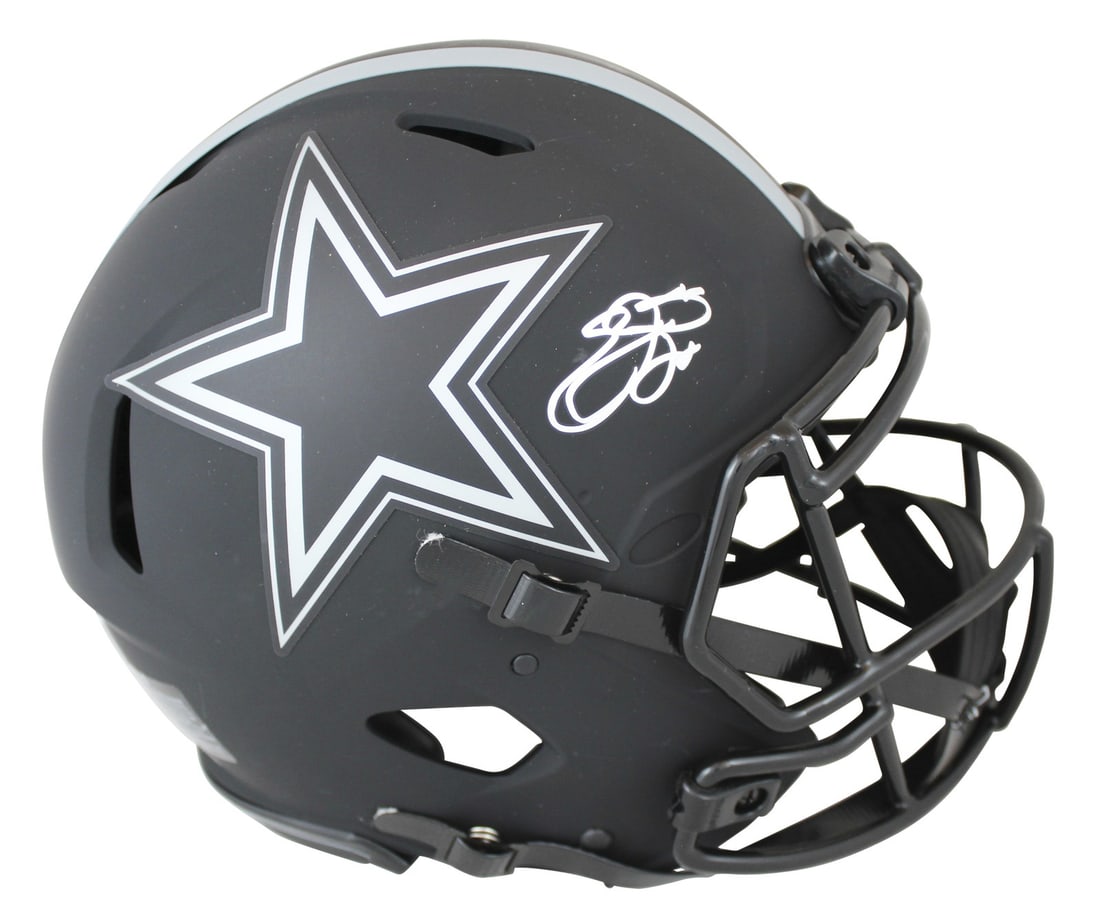 Emmitt Smith Signed Dallas Cowboys Eclipse Full Size Helmet BAS Witnessed (1 of 7)