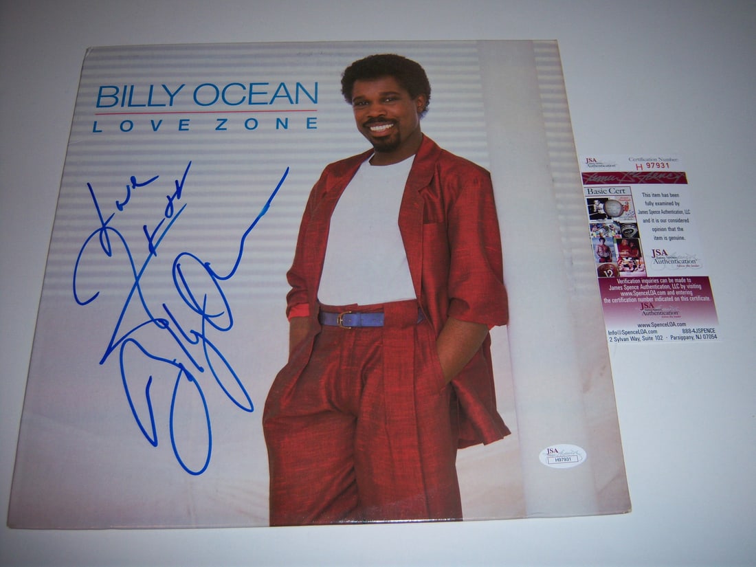Billy Ocean Autographed Love Zone Vinyl Album With JSA COA Authentication: Billy Ocean Autographed Love Zone Vinyl Album With JSA COA Authentication This is an original Billy Ocean "Love Zone" LP record album that has been signed. The album comes from the United States and i