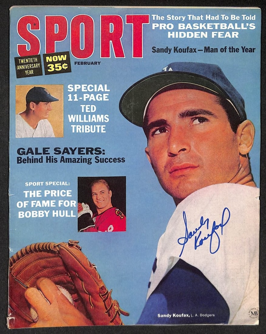 1966 SPORT Magazine signed by Sandy Koufax HOF JSA 211804: 1966 SPORT Magazine signed by Sandy Koufax HOF JSA 211804 Original 1966 SPORT magazine featuring Sandy Koufax, signed as described in the title. This pre-owned baseball collectible is presented withou