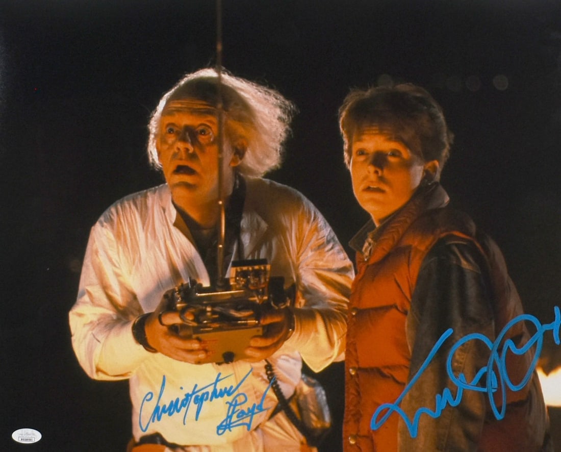 Back to the Future 16x20 signed photo Christopher Lloyd Michael J Fox JSA (1 of 3)