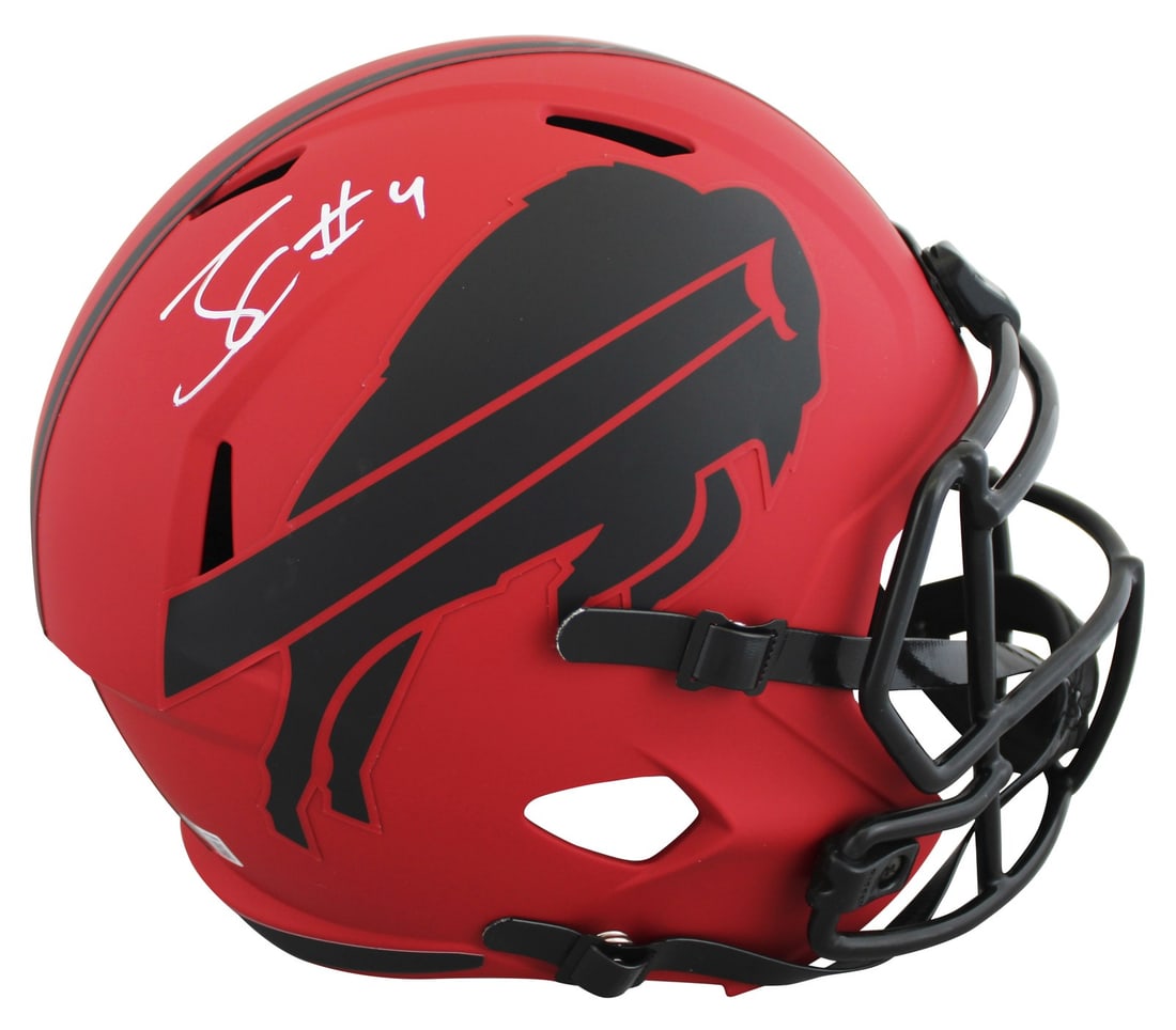 James Cook signed Buffalo Bills Riddell Speed replica helmet BAS witnessed (1 of 3)