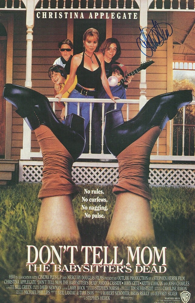 Christina Applegate Signed Don't Tell Mom The Babysitter's Dead Poster 11x17 with COA: Christina Applegate Signed Don't Tell Mom The Babysitter's Dead Poster 11x17 with COA This is an original movie poster for 'Don't Tell Mom The Babysitter's Dead,' measuring 11x17 inches, signed by Chr
