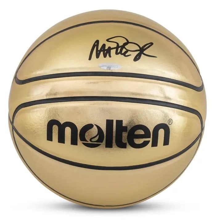 Magic Johnson Autographed Basketball Upper Deck Authenticated Lakers Gold (1 of 3)