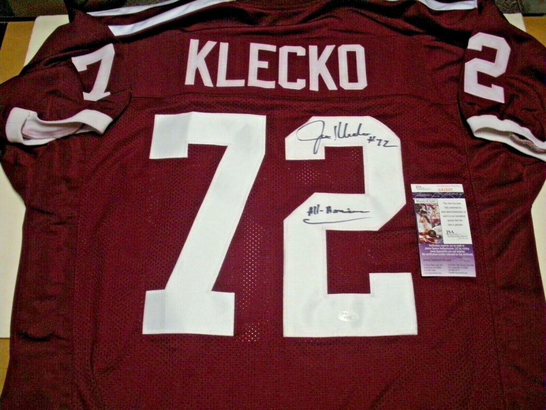 Joe Klecko Signed Football Jersey JSA COA Temple Owls New York Jets: Joe Klecko Signed Football Jersey JSA COA Temple Owls New York Jets This pre-owned jersey features the signature of Joe Klecko, an All-American from Temple Owls and former New York Jets player. The je