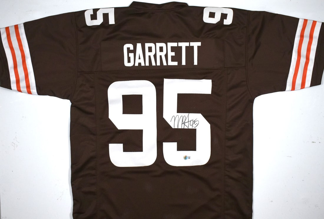 Beckett Hologram Signed Brown Pro Style Jersey Myles Garrett (1 of 3)