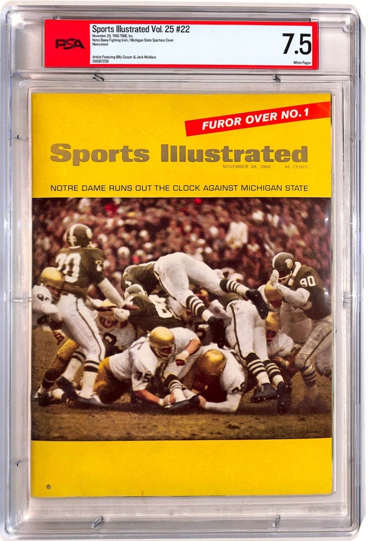 Sports Illustrated 1966 Notre Dame Michigan State Newsstand PSA 7.5 (1 of 2)