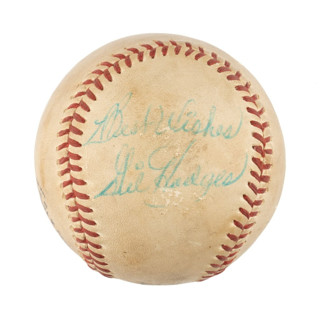 Gil Hodges Autographed Baseball with Best Wishes JSA COA (1 of 4)
