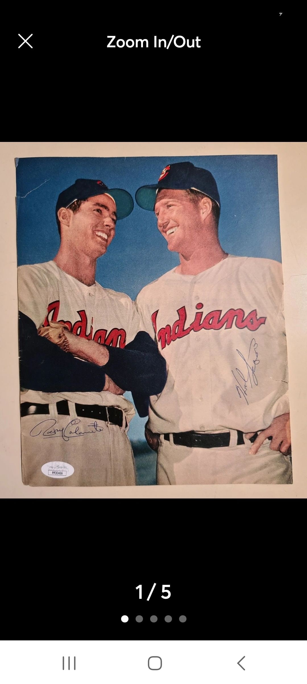 JSA Certified Autographed 1950s Sports Magazine Page Rocky Colavito Herb Score (1 of 5)