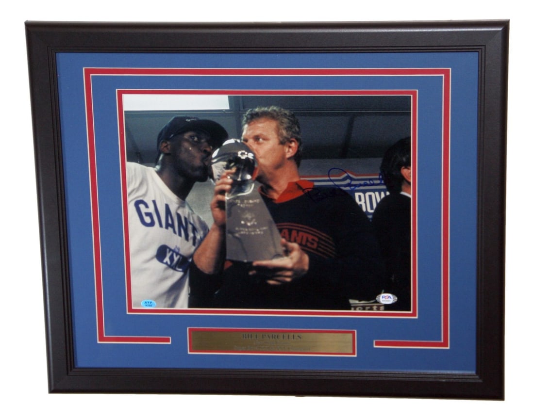 Framed 14x11 Photo Signed by Bill Parcells New York Giants PSA Authenticated: Framed 14x11 Photo Signed by Bill Parcells New York Giants PSA Authenticated This is a framed 14x11 photo featuring Bill Parcells, the legendary coach of the New York Giants, hand-signed by Parcells h