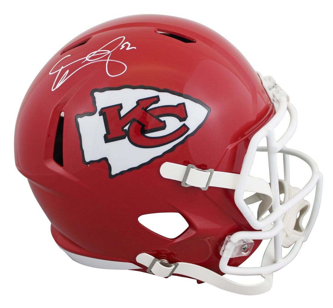 Creed Humphrey Signed Full Size Chiefs Helmet BAS Witnessed Authentic: Creed Humphrey Signed Full Size Chiefs Helmet BAS Witnessed Authentic Celebrate your passion for the Kansas City Chiefs with this authentic, signed full-size Speed Replica helmet personally autographe