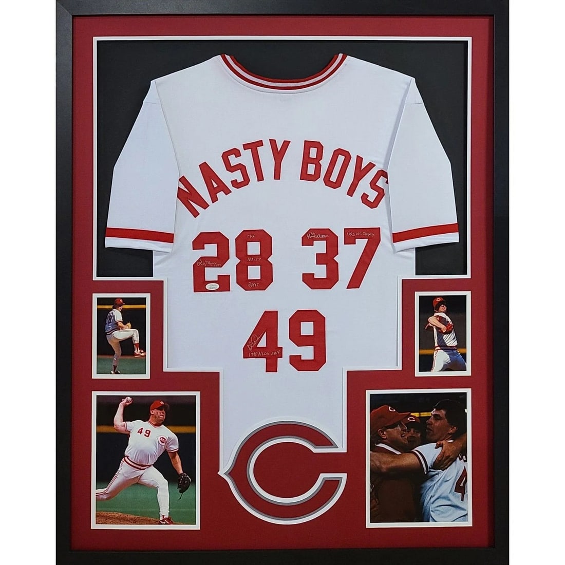 Cincinnati Reds Nasty Boys Signed Framed Jersey JSA Authenticated (1 of 3)