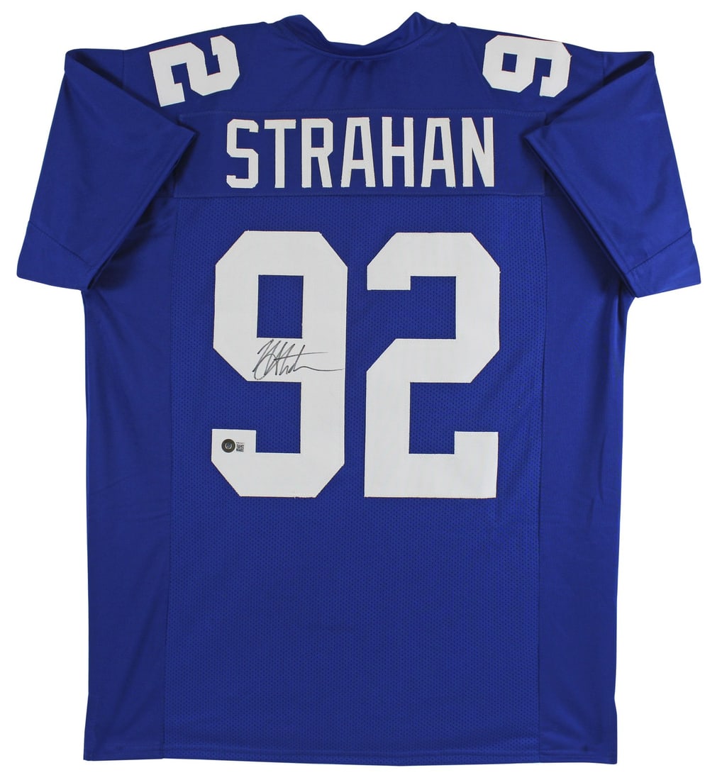 Michael Strahan Signed Blue Pro Style Jersey New York Giants BAS Authenticated: Michael Strahan Signed Blue Pro Style Jersey New York Giants BAS Authenticated This authentic blue jersey, personally signed by Michael Strahan of the New York Giants, is a must-have for any fan. It f