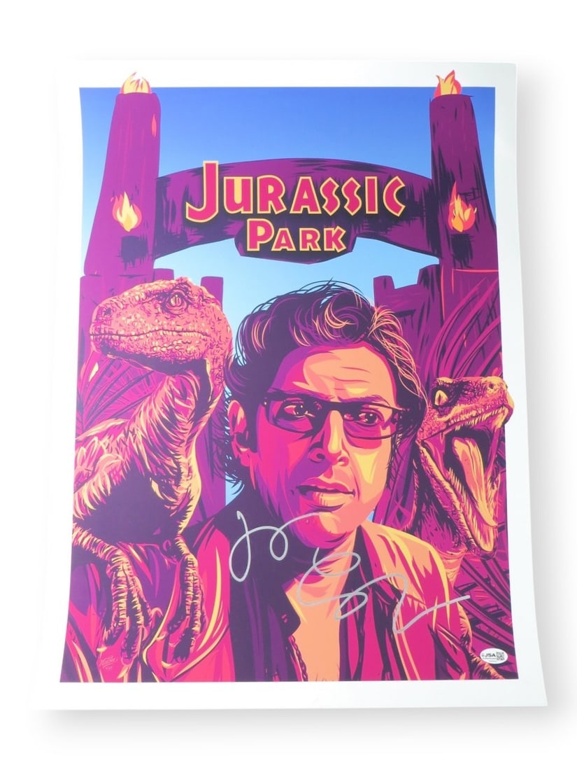 18X24 Jurassic Park Poster Signed by Jeff Goldblum JSA (1 of 4)