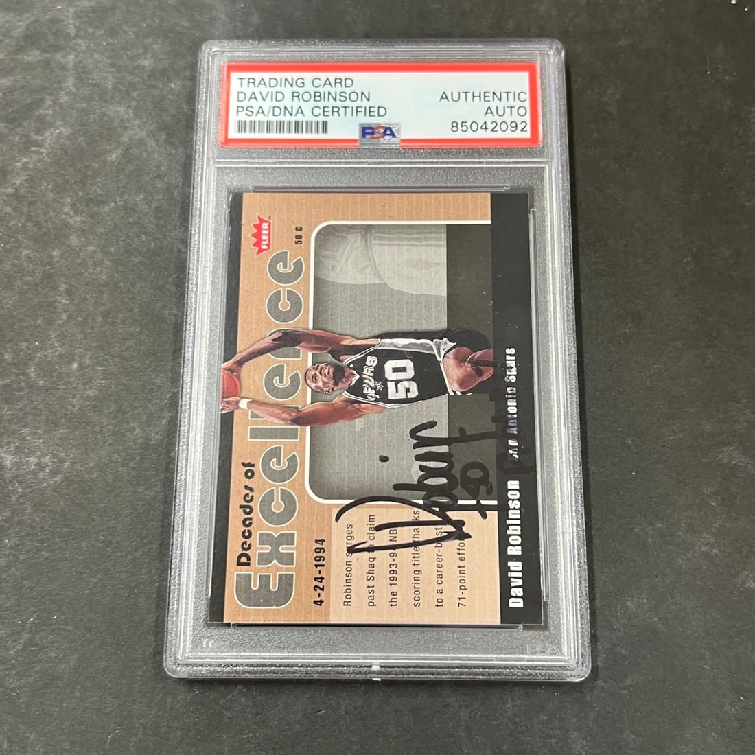 2007-08 Fleer Ultra #5 David Robinson Autographed Card PSA Authentic Spurs (1 of 2)