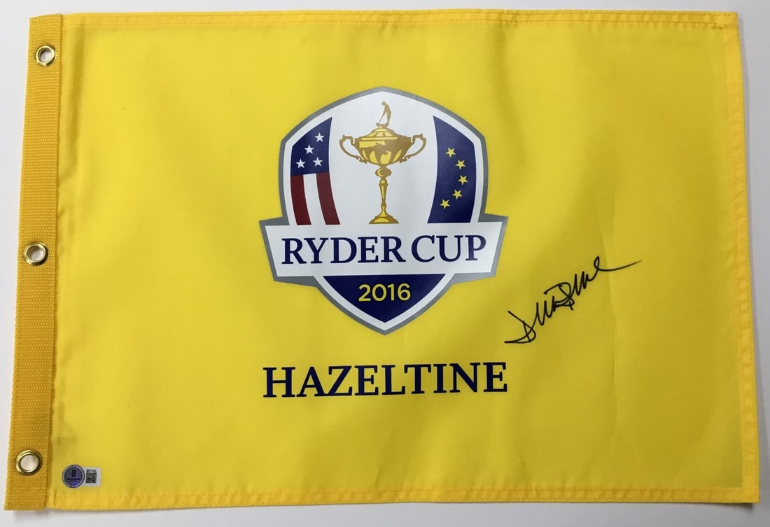 David Duval Signed 2016 Ryder Cup Hazeltine Flag Beckett Authenticated (1 of 4)