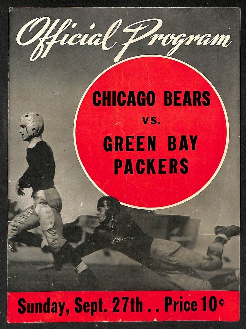 1942 NFL Football Program Bears Packers George Halas (1 of 5)