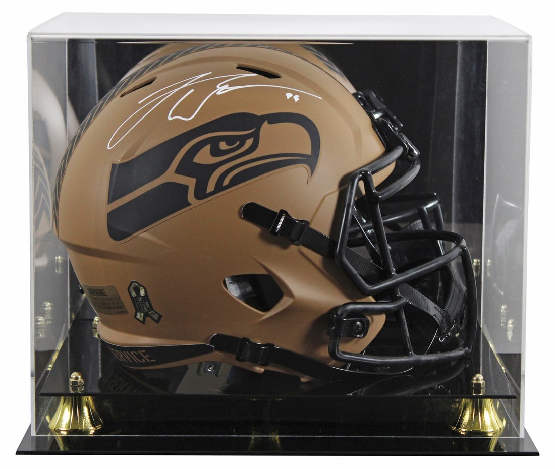 Leonard Williams autographed Seahawks Salute to Service full size helmet BAS: Leonard Williams autographed Seahawks Salute to Service full size helmet BAS This autographed alternate 2023 Salute To Service II Riddell full size Speed replica helmet has been personally signed by L