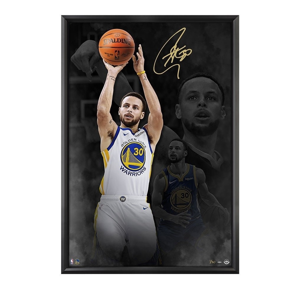 Stephen Curry Autographed Limited Edition 40x60 Framed Photo Warriors /30: Stephen Curry Autographed Limited Edition 40x60 Framed Photo Warriors /30 This striking 40" x 60" framed photo captures Stephen Curry in action, showcasing his incredible talent as a member of the Gol