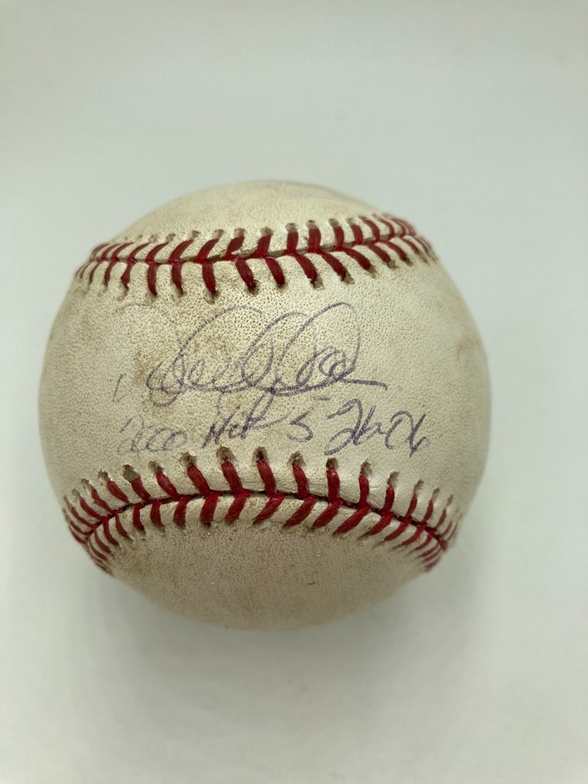 Signed game used baseball Derek Jeter 2000th hit 5-26-06 JSA MLB Steiner (1 of 7)