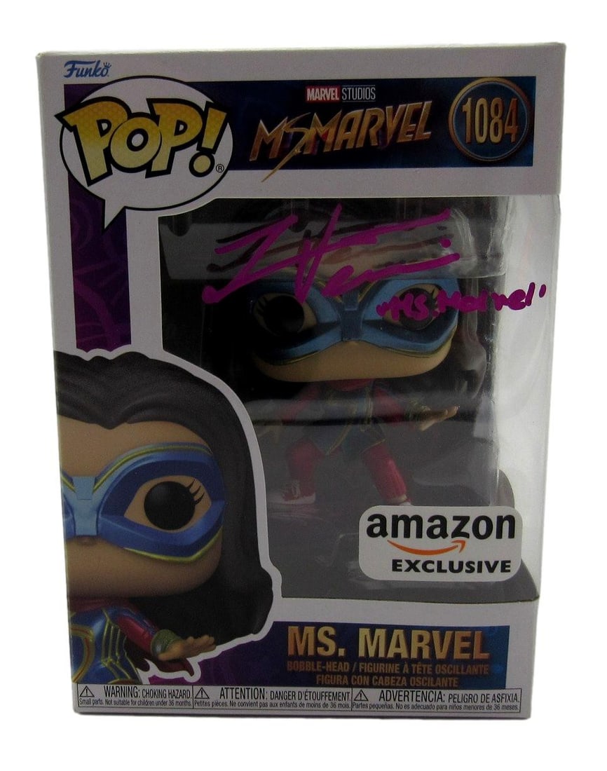 Iman Vellani Autographed Ms Marvel Funko POP 1084 Figure JSA Authenticated (1 of 9)